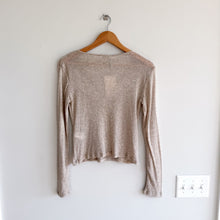 Load image into Gallery viewer, Zara Ribbed Knit Cropped Casual Button Front Cardigan Brown M NWT