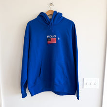 Load image into Gallery viewer, Polo Ralph Lauren Flag Fleece Embroidered Hoodie Sweatshirt Royal Blue XL NWT