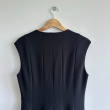 Load image into Gallery viewer, Elie Tahari Heidi Eyelet Hem 1/4 Zip Sleeveless Dress Black 10