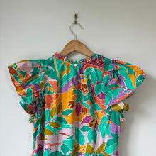 Load image into Gallery viewer, House Of Harlow 1960 Floral Print Flutter Sleeve Mini Dress Green Multi S