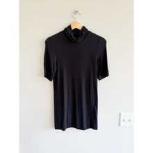 Load image into Gallery viewer, Theory Andersi Relaxed Cowl Neck Short Sleeve Blouse Black L NWT