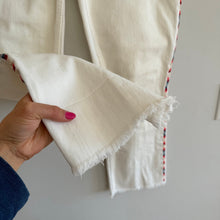 Load image into Gallery viewer, Johnny Was The Cropped Baby Boot Denim Embroidered Jeans White 27