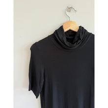 Load image into Gallery viewer, Theory Andersi Relaxed Cowl Neck Short Sleeve Blouse Black L NWT