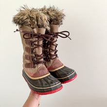 Load image into Gallery viewer, Sorel Joan Of Arctic Lace Up Mid-Calf Lace-Up Winter Boots Brown/Black 5