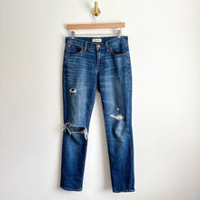 Load image into Gallery viewer, Madewell The Slim Boyjean Ripped Mid Rise Straight Leg Jeans Blue 25