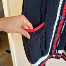 Load image into Gallery viewer, Vintage Best American Clothing Co. Cable-Knit Button Front Cardigan Blue M