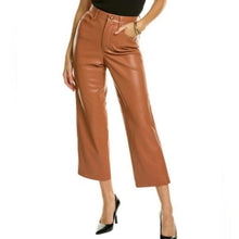 Load image into Gallery viewer, Blank NYC The Baxter Ribcage Straight Leg Faux Leather Cropped Pants Brown 29