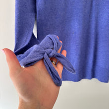Load image into Gallery viewer, Banana Republic Filpucci Wool-Cashmere Blend Bow Cuff Sweater Purple XS
