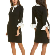 Load image into Gallery viewer, Karl Lagerfeld Paris Collared Shift Dress with Contrast Tulip Sleeve 16