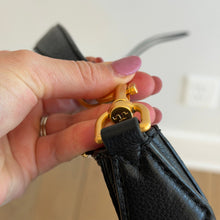 Load image into Gallery viewer, Tory Burch Pebbled Leather Zip-Closure Hobo Shoulder Bag Black