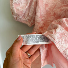 Load image into Gallery viewer, Endless Rose Floral Jacquard Crew Neck Puff Sleeve Blouse Pink S