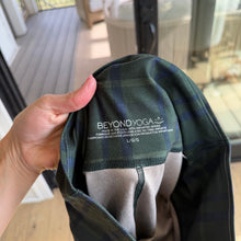 Load image into Gallery viewer, Beyond Yoga SoftMark High Waisted Midi Legging Dark Olive Preppy Plaid L