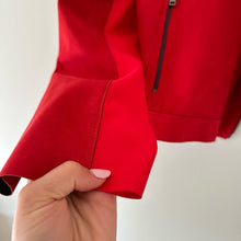 Load image into Gallery viewer, Elie Tahari Lamb Suede Asymmetrical Zip Moto Jacket Red L