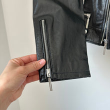 Load image into Gallery viewer, Elie Tahari Jacalyn Patent Leather Moto Jacket Black L