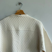 Load image into Gallery viewer, Anthropologie Bella Luxx Asymmetrical 3/4 Sleeve Quilted Jacket Cream XS NWT