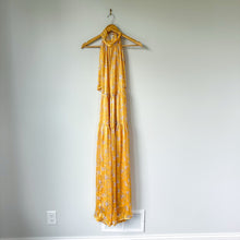 Load image into Gallery viewer, Sabina Musayev Donolita Sleeveless Floral Pleated Halter Maxi Dress Yellow M NWT
