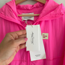 Load image into Gallery viewer, American Vintage Ikino Zip Fly Mid Length Hooded Rain Coat Acid Pink 4-6 NWT