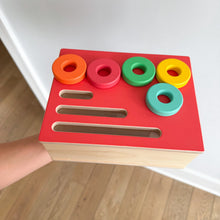 Load image into Gallery viewer, Lovevery The Realist Play Kit Count & Slide Ring Chute Toy Red
