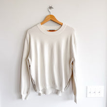 Load image into Gallery viewer, Modern Citizen Yara Side Zip Crew Neck Pullover Sweater White L
