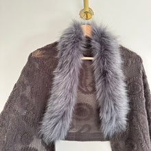 Load image into Gallery viewer, Cashmere Rabbit Fur Neck Warmer Wrap Gray One Size