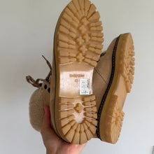 Load image into Gallery viewer, See By Chloé Eileen Suede Fur Trim Lace Up Hiking Boots Tan 9 NEW