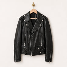 Load image into Gallery viewer, Elie Tahari Jacalyn Patent Leather Moto Jacket Black L