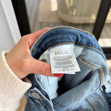 Load image into Gallery viewer, AGOLDE Nico High Rise Button-Fly Distressed Skinny Leg Cropped Jeans Blue 24