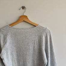 Load image into Gallery viewer, Abercrombie & Fitch Women's Long-Sleeve Rib Icon Button-Through Top Grey S
