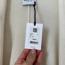 Load image into Gallery viewer, Kujten Cape Liv 2-Threads Cashmere Fringed Open Front Cape Sweater Beige OS NWT