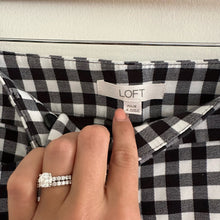 Load image into Gallery viewer, LOFT Julie The Riviera Gingham Pant Black White