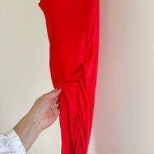 Load image into Gallery viewer, Michael Stars Coco One Shoulder Side Slit Bodycon Midi Dress in Salsa Red L