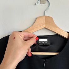 Load image into Gallery viewer, Akris Wool Zip-Front Sleeveless Crew Neck Peplum Mini Sheath Dress Black 10