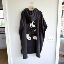 Load image into Gallery viewer, Disney Mickey Mouse x Barefoot Dreams CozyChic Hooded Poncho Gray One Size NWT
