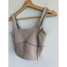Load image into Gallery viewer, YPB Abercrombie & Fitch Square Neck Cropped Activewear Tank Top Taupe S