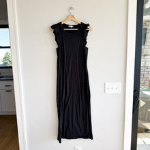 Load image into Gallery viewer, Z Supply Blakey Slub Side Slits Sleeveless Ruffes Midi Dress Black XS