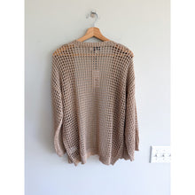 Load image into Gallery viewer, Molly Bracken Knitted Sheer Open-Front Long Sleeve Casual Cardigan Brown S NWT