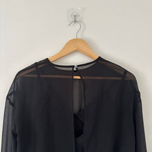 Load image into Gallery viewer, Aritzia Wilfred Talmont Sheer Sheer Chiffon Bodysuit Black XS