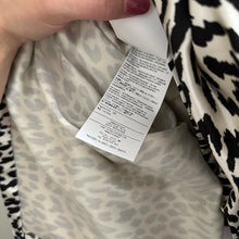 Load image into Gallery viewer, VALENTINO Silk Blend Animal Print Pleated Dress Black/White 10