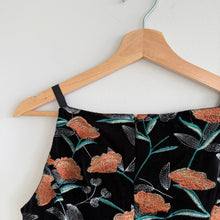 Load image into Gallery viewer, Anthropologie Etcetera Velvet Embroidered Floral Square Neck Sleeveless Dress 2