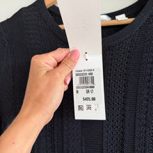 Load image into Gallery viewer, Hugo Boss Frizana Fitted Knit Jumper Short Sleeve Crewneck Dress Black M NWT