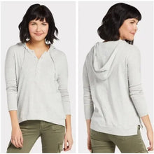 Load image into Gallery viewer, Chaser x Evereve Long Sleeve Snap Front Hoodie Sweatshirt Heathered Grey S NWT