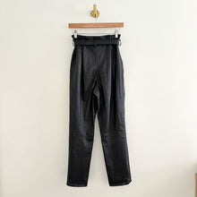 Load image into Gallery viewer, Lovers And Friends Zeal Leather High Rise Belted Paperbag Pants Black S