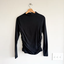 Load image into Gallery viewer, Abercrombie & Fitch Mock Neck Long Sleeve Ruched Sides Top Black M