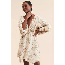 Load image into Gallery viewer, Free People Portia Floral Print Balloon Sleeve Mini Dress Cream M