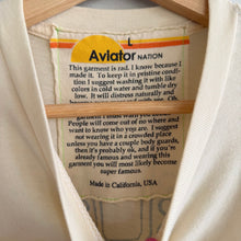 Load image into Gallery viewer, Aviator Nation Hunger Games Crew Tee Shirt Vintage White L