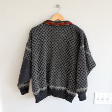 Load image into Gallery viewer, Vintage Volund Wool Nordic Fair Isle Embroidered Crew Neck Pullover Sweater XS
