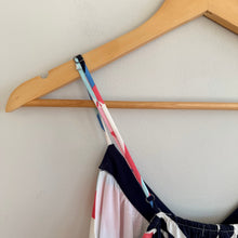 Load image into Gallery viewer, Gibson Leafy Print Sleeveless Pullover Maxi Dress Blue/Pink Petite Small
