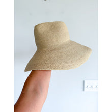 Load image into Gallery viewer, Janessa Leone Tinsley Wide Brim Fashion Hat Natural Cream L NEW