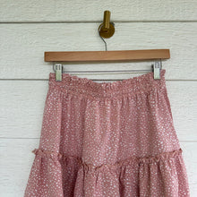 Load image into Gallery viewer, Alelly Ruffle Floral Print Mini Skirt Pink M NWT