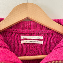 Load image into Gallery viewer, Anthropologie Payton 1/4 Zip Cable-Knit Pullover Sweater Pink XS